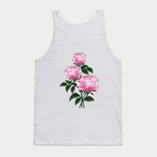 Pink Roses - Hand-painted watercolor flowers Tank Top